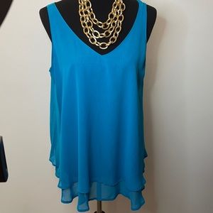 Blue flowy cami